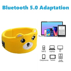 Soft Elastic Comfortable Wireless Music Earphones Kids Animal Sleeping Headphones Eye Mask Bluetooth V5.0 Headphones Headband