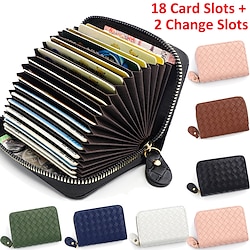 ny lager retro stor kapacitet vävd kortklämma, orgel stil och 18 kortplatser korthållare kreditkort plånbok kortväska miniinthebox