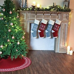 stickad ull trädbotten förkläde sjal juldekorationer vintage snöflinga träd kjol 48 tum miniinthebox