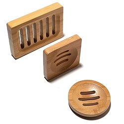 1 st bambu tvållåda, mögelsäker avloppsskål för badrum, tvålhållare i bambu, badrumstillbehör miniinthebox