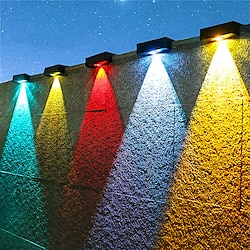 Image of Lampada da parete solare RGB/illuminazione calda esterna impermeabile ad alta luminosità lampada da parete solare giardino cortile balcone recinzione garage portico decorazione della parete 1/2/4 Lightinthebox