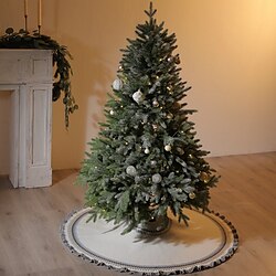 stickad juldekoration träd kjol julgran botten förkläde fel ö frans kant träd kjol miniinthebox
