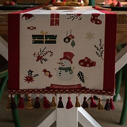 juldekor bordslöpare, jacquard bordslöpare inomhus bordsdekoration bord flagga dekor för middag bröllopsfest semester miniinthebox