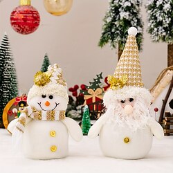 Christmas Handmade Big Gnomes Home Decor,Plush Doll Collectible, Figurine White Beard Santa Snowman 