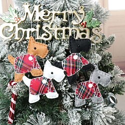 1 st julgranshänge dressing fyrkantig hundhängare juldekorationsartiklar tecknad hundhänge miniinthebox