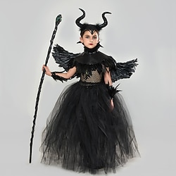 Halloween Strega malefico Vestiti Costume cosplay tutu Per bambini Da ragazza Cosplay Halloween Prestazioni Feste Halloween Halloween Carnevale Mascherata Costumi di Halloween facili Lightinthebox