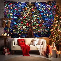 julgran hängande gobeläng väggkonst stor gobeläng väggmålning dekor fotografi bakgrund filt gardin hem sovrum vardagsrum dekoration miniinthebox