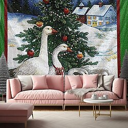jul gås hängande gobeläng väggkonst stor gobeläng väggmålning dekor fotografi bakgrund filt gardin hem sovrum vardagsrum dekoration miniinthebox