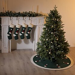 ylle träd botten förkläde för gränsöverskridande stickning jultillbehör presenter juldekorationer 3d frotté jul hattar träd kjolar miniinthebox