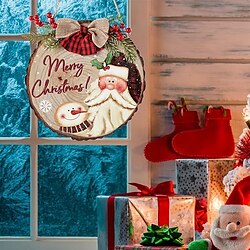 jul trä väggskylt, trämönster rund plakett skylt vägg dekor tillbehör, för heminredning rum dekor hushållsartiklar miniinthebox