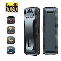 1080P HD Video Recorder Mini Hidden Camera Clip IR Night Cam Back Clip Body DV RDV DVR Video Surveillance Camcorder Loop Recording