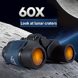 60x60 High-power Binoculars With Coordinates BAK4 Portable Telescope Low Light Night Vision Hunting Sports Tourism Sightseeing Objective 36mm Eyepiece 16mm Magnification 10x