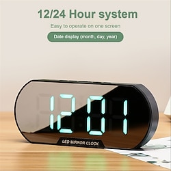 Smart Digital Alarm Clock with LED Display and USB Charging - Perfect for Students and Desktop Use