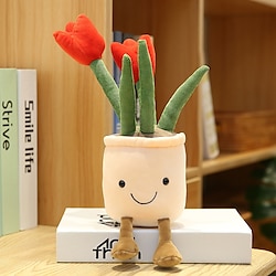 Creative Home Decoration Simulation Plant Tulip Succulent Doll Plush Toy Flower Potted Plant Decoration Cloth Doll