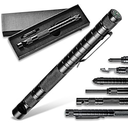 Tactical Pen Tool Tactical Ballpoint Pen Self-Defence Tools Whistle Steel Head Compass Pen for Women and Men as Gifts