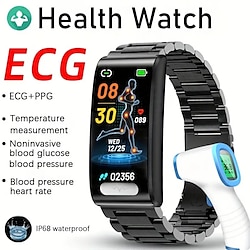 Light in the box 2023 ecg smart watch mannen niet-invasieve bloedglucose hartslag bloeddrukmeter sport stappen smartwatch vrouwen android