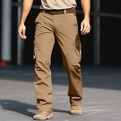 Men's Cargo Pants Cargo Trousers Trousers Hiking Pants Zipper Pocket Plain Comfort Wearable Casual Daily Holiday Fashion Black Blue