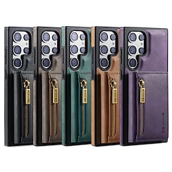 Phone Case For Samsung Galaxy S24 S24 Ultra Plus S23 Ultra Plus S22 Plus  Ultra S21 Ultra Back Cover Wallet Case With Magsafe with Stand Holder Magnetic Zipper Retro TPU PC PU Leather