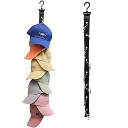 1pc Baseball Cap Storage organizer with clips, Eight Clips, Can Hold 16 Hats Hat Rack, Hat Storage Hook Rack