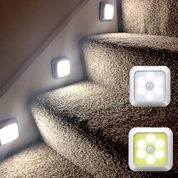 Motion Sensor Night Light Stairs Light Control Wireless Night Lamp Human Sensor Under Cabinet Light Cabinet Stairs Kitchen Bedroom Corridor Bathroom Lighting 1/3pcs