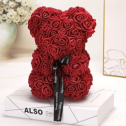 Valentine's Day Gift Creativity 25cm Rose Bear teddy day Gift Box Pe Flower Romantic Foam Bear Hug Bear