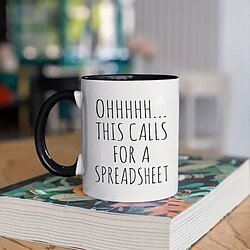 1pc 11oz Ohhhhh This Calls for a Spreadsheet Coffee Mug - Funny Porcelain Drinkware for Summer and Winter Perfect Birthday Gift