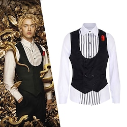 Hunger Games President Coriolanus Snow Brooch Pins Men's Movie Cosplay Cosplay White Vest Shirt Masquerade Polyester