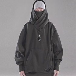 Ninja Double Neckline Cotton Pullover Techwear Harajuku Men Hoodie Hip Hop Streetwear Hoodies Sweatshirts Punk Gothic