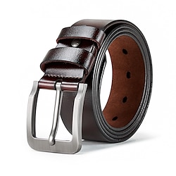 Men's Belt Calf Strap Men's belt Designer Belts Black Coffee Genuine Leather Dermis Solid / Plain Color