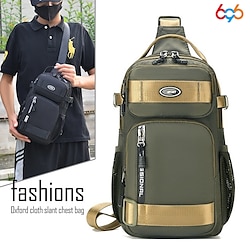 Men's New Large Capacity Chest Bag Fashion Casual One Shoulder Crossbody Bag Multi functional Waterproof Bag