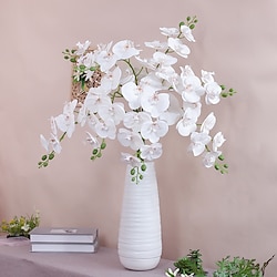 Image of set di 3 fiori di orchidea artificiali decorativi per vasi, articoli di decorazione per la decorazione domestica, soggiorno, camera da letto, ufficio, tavolo centrotavola Lightinthebox