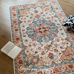 Image of tappeto persiano vintage per soggiorno, camera da letto, tappetino antiscivolo da cucina boho, tappetino da bagno lavabile, tappetino per porta della camera da letto Lightinthebox