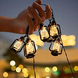 Image of 10/20 led 1.5/3 m lanterna luci della stringa bottiglia di cherosene led lampada della stringa retro lanterna casa festa vacanza eid mubarak decorazione del giardino lampada della stringa Lightinthebox