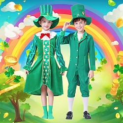 Image of Trifoglio irlandesi Costume cosplay Completi Per bambini Da ragazzo Da ragazza Cosplay Feste Mascherata Carnevale Mascherata giorno di San Patrizio Costumi di Halloween facili Lightinthebox