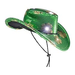 Image of 1 pz. cappello da cowboy per il giorno di san patrizio, illumina st. Travestimento per l'atmosfera del giorno di San Patrizio, bomboniere, cose interessanti, decorazioni per oggetti fotografici Lightinthebox
