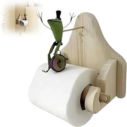 Image of creativo portarotolo di carta igienica per bicicletta con rana, divertente portarotolo di carta a forma di rana montato a parete Lightinthebox