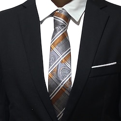Image of Cravatta da uomo grigia da 1 pezzo, larghezza sposo, cravatta da sposo, 8 cm, cravatta da manager aziendale Lightinthebox