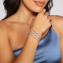 Dames Tennis armband Uitknippen Kostbaar Modieus Luxe Strass Armband sieraden Zilver Voor Lahja Verloving Lightinthebox