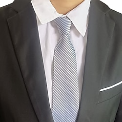 Image of Cravatta da uomo grigio chiaro da 1 pezzo, cravatta da manager aziendale, larghezza 8 cm, cravatta per sposo e sposo Lightinthebox