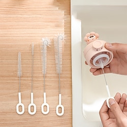 Image of Set di 5 spazzole multifunzionali per la pulizia della cucina: setole in nylon per una facile pulizia di bottiglie e superfici, spazzola per la pulizia della cannuccia, spazzola per la pulizia Lightinthebox
