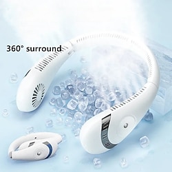 Foldable Hanging Neck Fan – Bladeless USB Rechargeable Mute Air Cooling Fan for Sport and Travel
