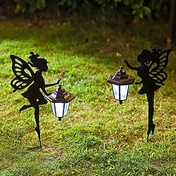 2pcs LED Solar Lamp Outdoor Fairy Lantern Light Waterproof Garden Landscape Lawn Stakes Lamps for Country Home Yard Decoration