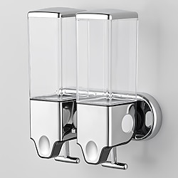 Image of Dispenser di sapone da parete senza trapano per bagno e cucina, dispenser per shampoo e balsamo senza trapano con adesivo Lightinthebox