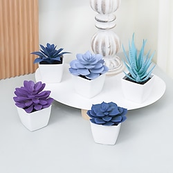 Image of Piante succulente in vaso da 5 pezzi/set: piante grasse finte realistiche per la bellezza naturale nell'arredamento della casa Lightinthebox