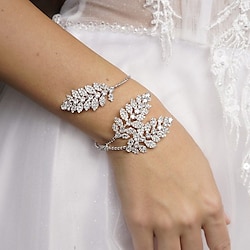 Dames Tennis armband Klassiek Bladvorm Kostbaar Modieus Luxe Strass Armband sieraden Zilver / Goud Voor Bruiloft Lahja Verloving Lightinthebox