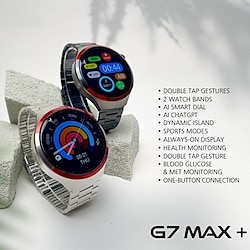 Light in the box TC-C66-G7 MAX Slimme horloge 1.53 inch(es) Smart horloge Bluetooth Stappenteller Gespreksherinnering Fitnesstracker Compatibel met: Android iOS Dames Heren Lange stand-by Handsfree bellen