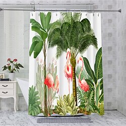 Light in the box tropische planten- en dierendouchegordijn met haken voor badkamer badkamerdecoratieset polyester waterdicht 12 stuks plastic haken