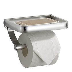 Light in the box toiletrolhouder met telefoonplank handdoekhaakjes, zelfklevende of schroef wandgemonteerde toiletpapierrolhouder badkamer tissuerolhouder