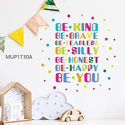 Light in the box muurstickers - wees vriendelijk gekleurde letters inspirerend motto, verwijderbare decoratieve stickers voor woonkamer, slaapkamer, studeerkamer, koelkast, deur, thuisachtergrond
