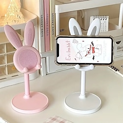 Image of supporto da tavolo per coniglio cartone animato, supporto telescopico universale piatto che può essere sollevato e regolato per guardare la TV in ufficio Lightinthebox